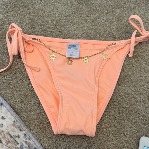 Wild Fable Peach Bikini Bottom with Floral Chain - Picture 1 of 1